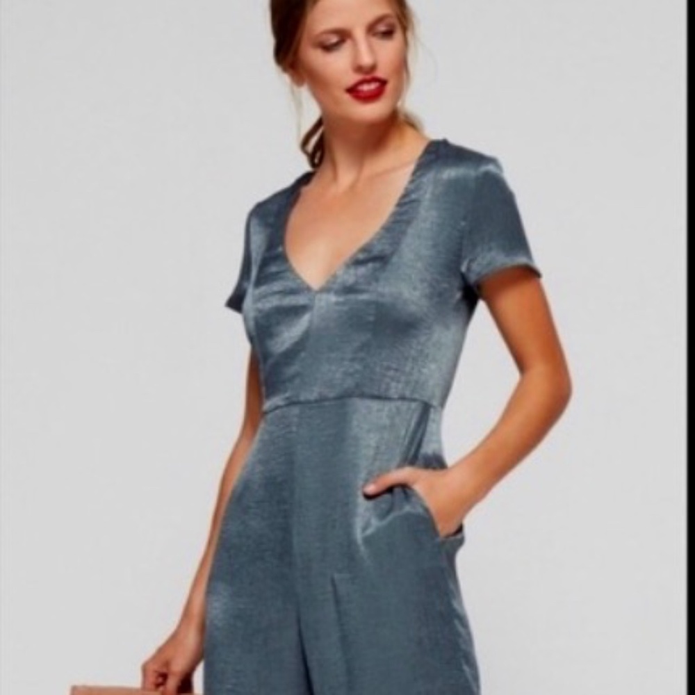 Show me your MUMU Brianna Jumpsuit, Slate NWT